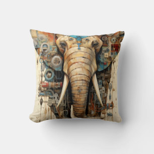 Elefant Steampunk künstlerisch Kissen