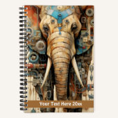 Elefant Steampunk Notizblock (Vorderseite)