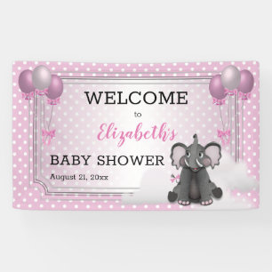 Elefant   steigt   Punkt-Mädchen-Rosa-Babyparty im Banner