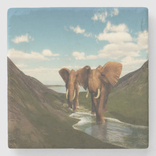 Elefant Steinuntersetzer
