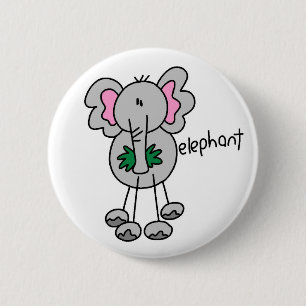 Elefant-Stickfigur-Knopf Button