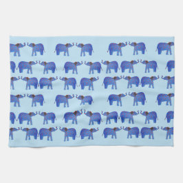 Elefant-Stimmungs-Tee-Tuch, blaues Elefantmuster Geschirrtuch