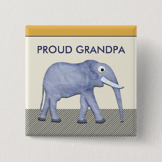 Elefant-stolzer Großvater-Knopf Button