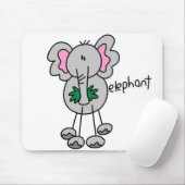 Elefant-Strichmännchen-Mauspad Mousepad (Mit Mouse)