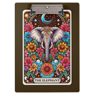 Elefant-Tarotkarte – Symbol für Weisheit, Stärke Klemmbrett
