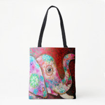 Elefant-Tasche, bunter Elefant