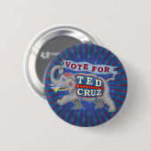 Elefant Ted-Cruz Präsidenten-2016 Republikaner Button (Vorne & Hinten)