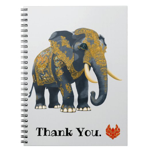 Elefant thailändischer Stil. Notizblock (Vorderseite)