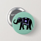 Elefant Tier Abstrakt Dekorative Muster Button (Vorne & Hinten)