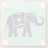 Elefant Tier Abstrakt Dekorative Muster Glasuntersetzer (Rückseite)