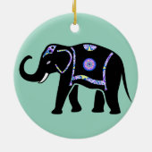 Elefant Tier Abstrakt Dekorative Muster Keramik Ornament (Hinten)