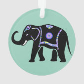 Elefant Tier Abstrakt Dekorative Muster Ornament (Rückseite)
