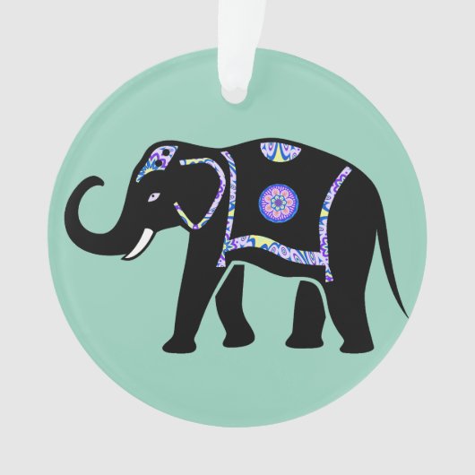 Elefant Tier Abstrakt Dekorative Muster Ornament (Vorderseite)