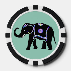 Elefant Tier Abstrakt Dekorative Muster Pokerchips