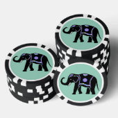 Elefant Tier Abstrakt Dekorative Muster Pokerchips (Stapel)