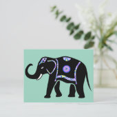 Elefant Tier Abstrakt Dekorative Muster Postkarte (Stehend Vorderseite)