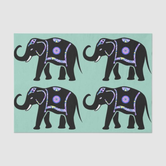 Elefant Tier Abstrakt Dekorative Muster Seidenpapier (Vorderseite)