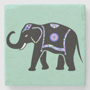 Elefant Tier Abstrakt Dekorative Muster Steinuntersetzer
