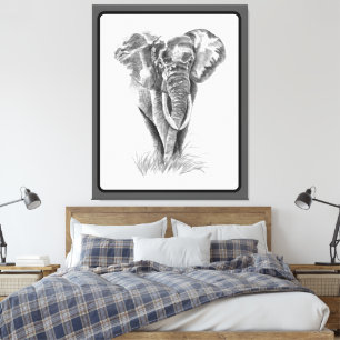 Elefant Tier Aquarellmalerei Wildlife Art Leinwanddruck