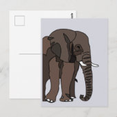 Elefant Tier Elefant Postkarte (Vorne/Hinten)