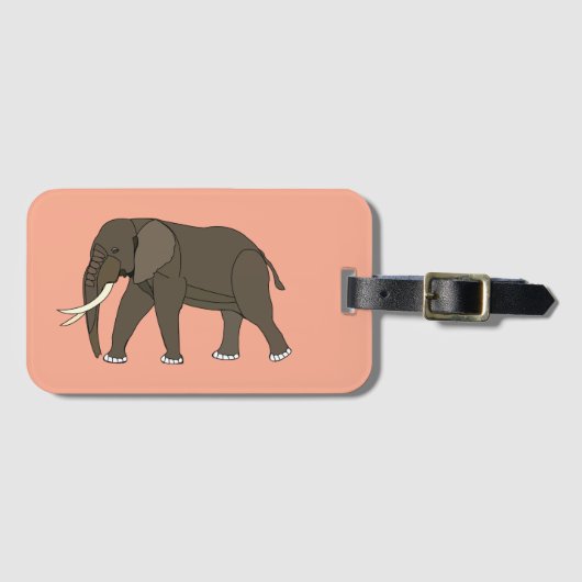 Elefant Tier Gepäckanhänger (Vorderseite (Horizontal))