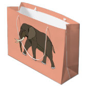 Elefant Tier Große Geschenktüte (Rückseite Schrägansicht)