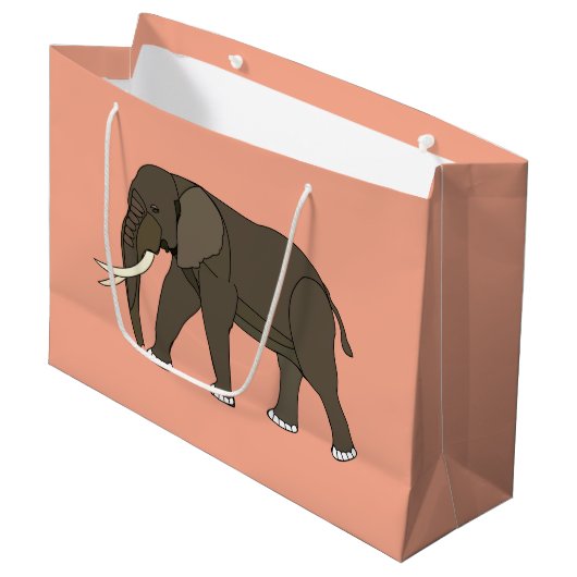 Elefant Tier Große Geschenktüte (Vorderseite Schrägansicht)