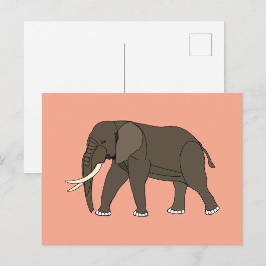Elefant Tier Postkarte (Vorne/Hinten)