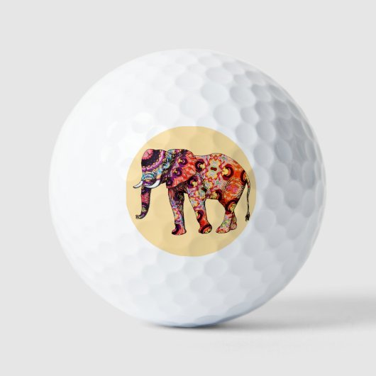 Elefant Tier Traditionelle chinesische Muster Golfball (Vorderseite)