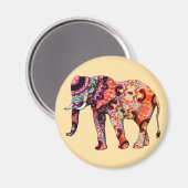 Elefant Tier Traditionelle chinesische Muster Magnet (Vorderseite/Rückseite)