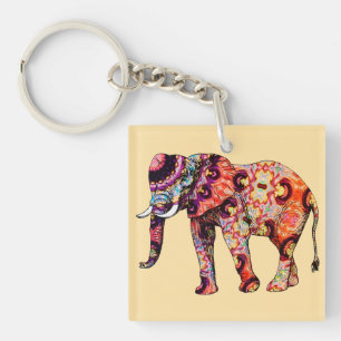 Elefant Tier Traditionelle chinesische Muster Schlüsselanhänger