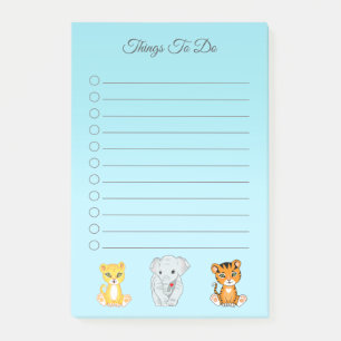 Elefant, Tiger & Leopard auf Himmelblau Dinge zu t Post-it Klebezettel