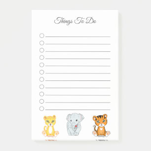 Elefant, Tiger & Leopard Dinge zu tun Post-it Klebezettel