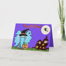 Elefant "Trick or Treating" auf Niedlicher Hallowe Karte