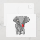 Elefant Trinkbecher Postkarte (Vorne/Hinten)