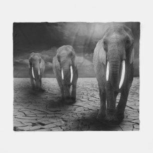 Elefant-Trio-Fleece-Decke Fleecedecke