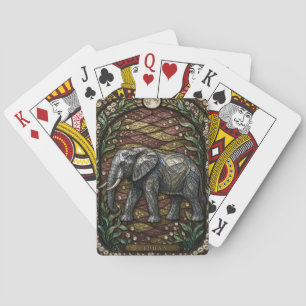 Elefant Trockenebenen Illumina Bleiglas Spielkarten