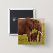 Elefant u. Baby Getty Bild-| Button (Vorne & Hinten)