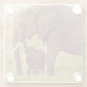 Elefant u. Baby Getty Bild-| Glasuntersetzer (Rückseite)