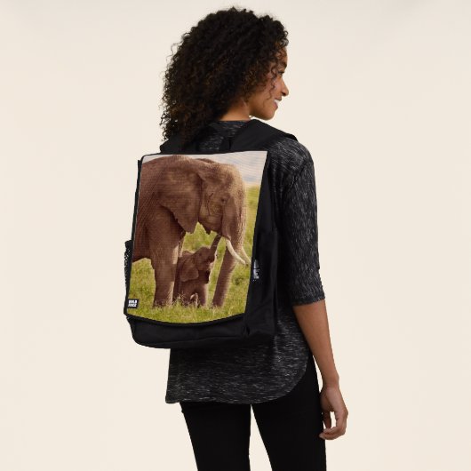 Elefant u. Baby Getty Bild-| Rucksack (Ausgewaschen)