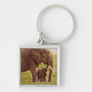 Elefant u. Baby Getty Bild-  Schlüsselanhänger