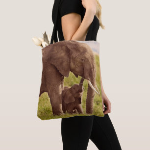 Elefant u. Baby Getty Bild- Tasche