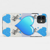 Elefant u. blaue Herzballone Case-Mate iPhone Hülle (Rückseite (Horizontal))