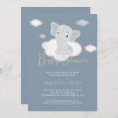 Elefant über der Wolkendusche einladen Einladung (Vorne/Hinten)