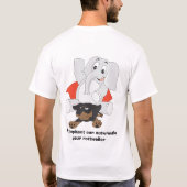 Elefant über rottweiler T-Shirt (Rückseite)