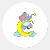 Elefant über Wolken Runder Aufkleber (Vorderseite)
