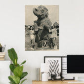Elefant und 2 Mädchenzirkus Poster (Heimbüro)