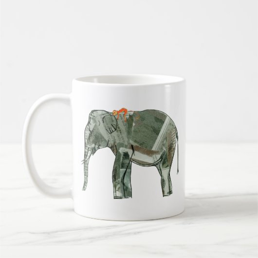 Elefant und Affe Kaffeetasse (Links)