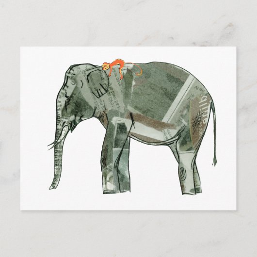 Elefant und Affe Postkarte (Vorderseite)