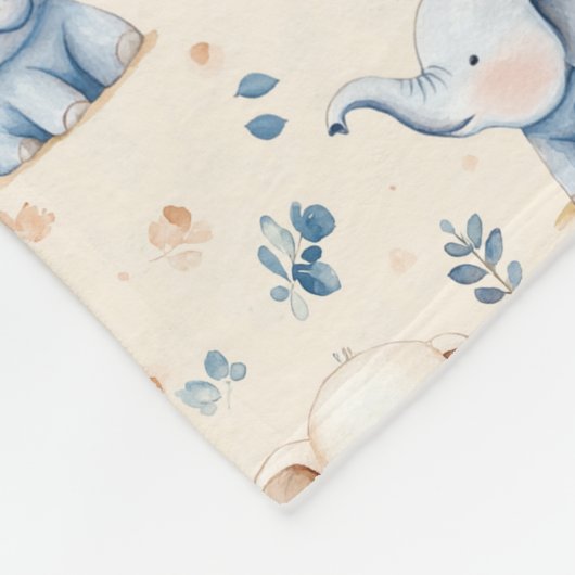 Elefant und Baby-Geschenk Fleecedecke (Ecke)